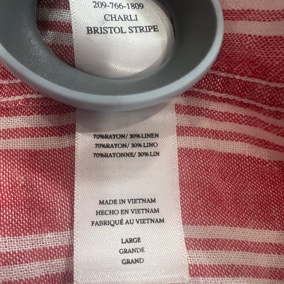 Rails Large Button Down Red Strips Front Pocket Long Sleeve - Picture 10 of 11